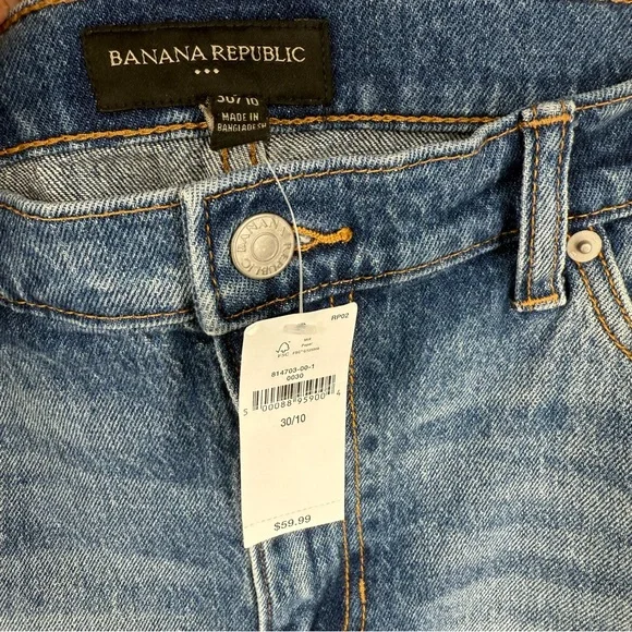 Banana Republic Classic Medium Blue Jean Denim Shorts Size 10 - Picture 2 of 4